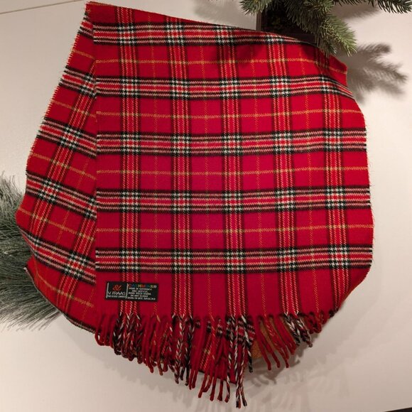 V. FRAAS the Scarf Company Vintage Red Tartan Plaid Cashmink Scarf - Picture 1 of 4